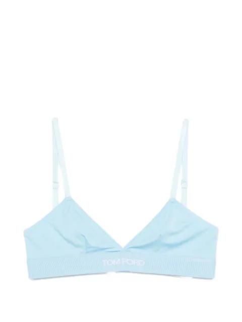 TOM FORD triangle logo-detail bra Blue BRJ009JEX166