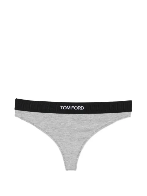 TOM FORD logo-waistband thong Grey KNJ009JEX011