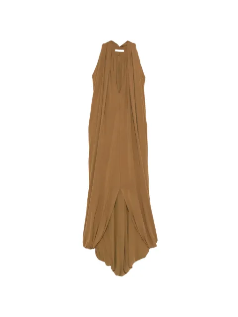 Esse Studios V-neck split dress Brown ESSE014DRESS26SOL