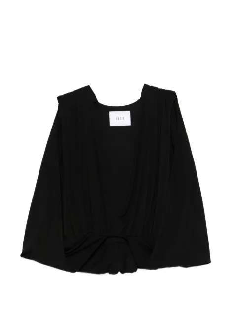 Esse Studios Solina gathered cape top Black ESSE014TOP1SOLID