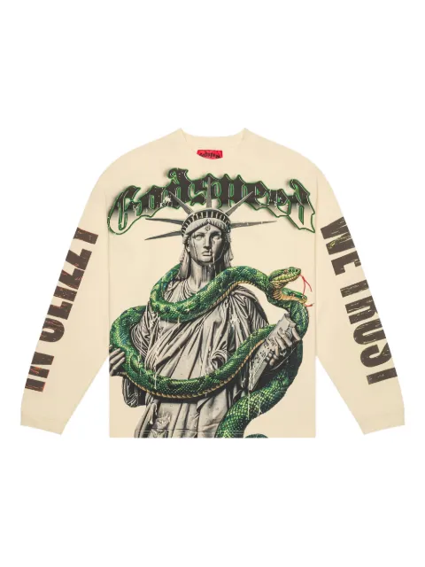GODSPEED Top 5 Slizzy graphic-print T-shirt Neutrals ZH3YC1MK