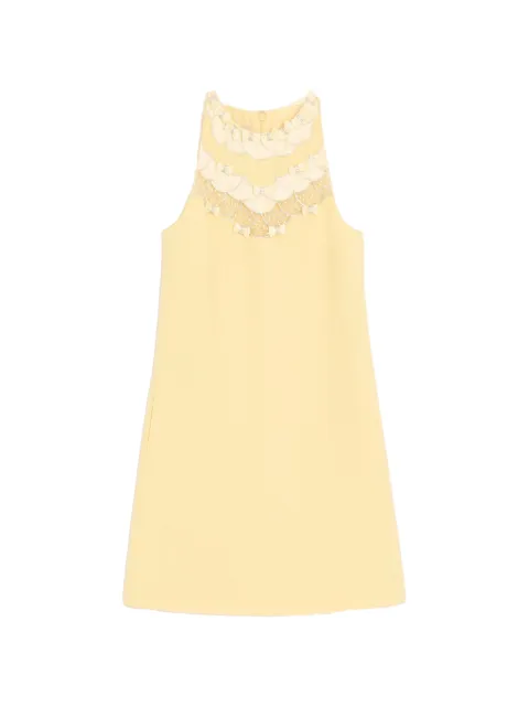Valentino Garavani embroidered crepe couture short dress Yellow BVAHG51CF