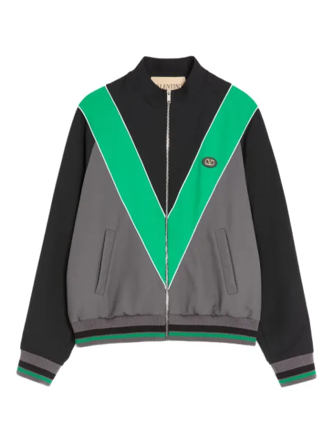 Valentino Garavani zip logo-patch sweater Black VMF29LAYY