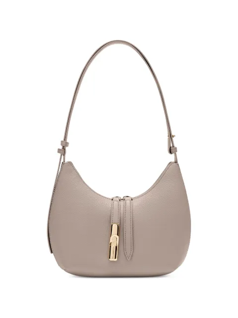 Furla S Goccia pebbled-leather curved shoulder bag Grey WB01500BX33531007