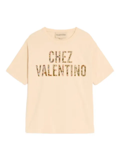 Valentino Garavani embroidered cotton T-Shirt Neutrals BMG26AA5J
