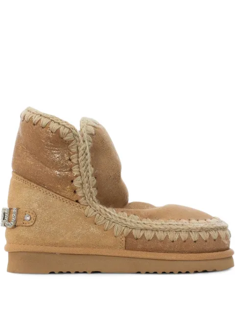 Mou embellished-logo crocheted boots Neutrals FW101036BDUSAV