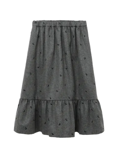 Comme Des Garçons Girl ruffled print midi skirt Grey NPS008051