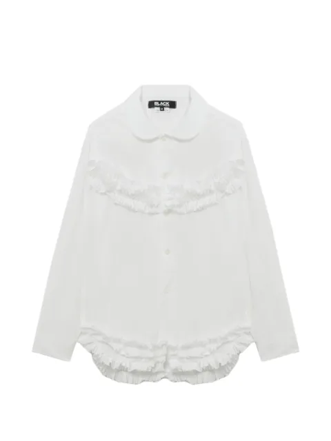 Black Comme Des Garçons ruffled collared shirt White 1PB005052