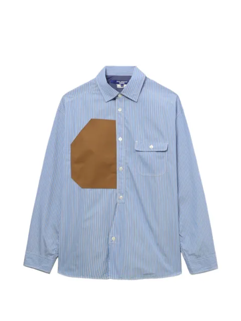 Junya Watanabe MAN striped patch-detail shirt Blue WPB02305113A