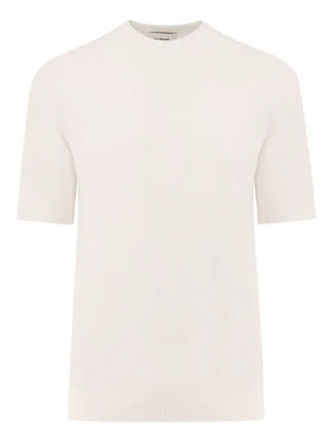 ALPHA STUDIO crew-neck cotton T-shirt Neutrals AU1020C1003