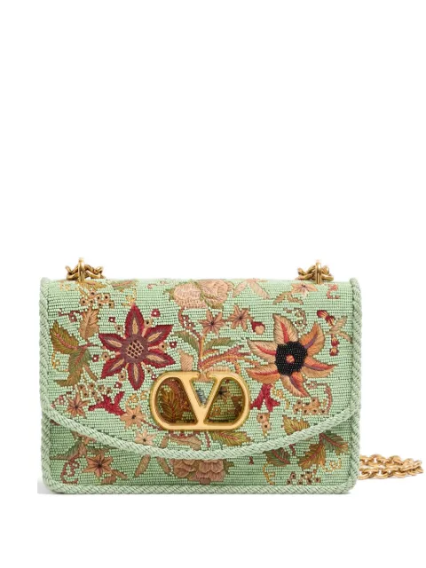 Valentino Garavani Vain embroidered shoulder bag Green WB0R16FNB