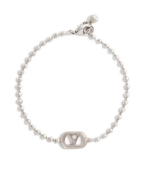 Valentino Garavani Ovalette logo metal bracelet Silver YJ0BD5MET