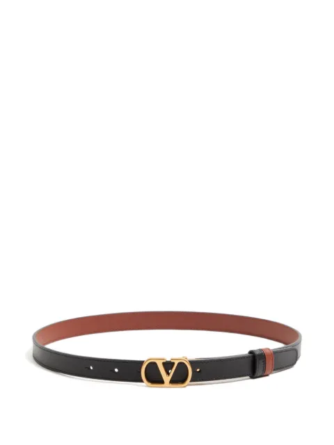 Valentino Garavani VLogo signature reversible shiny calfskin belt - 20mm / 12 in Black WT0SU8IYR