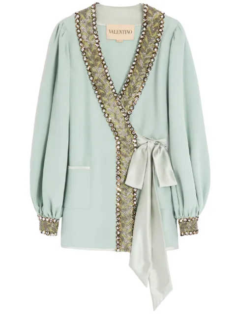 Valentino Garavani embroidered-detail blouse Green BAB8301MM