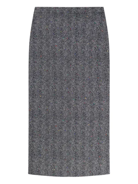Givenchy herringbone-pattern midi pencil skirt Black BW40YP168S004