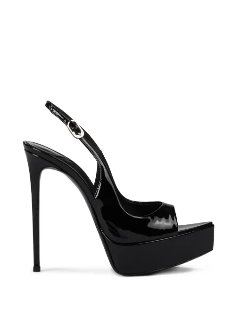 Le Silla peep-toe slingback pumps Black 2898F100RCPPGSL