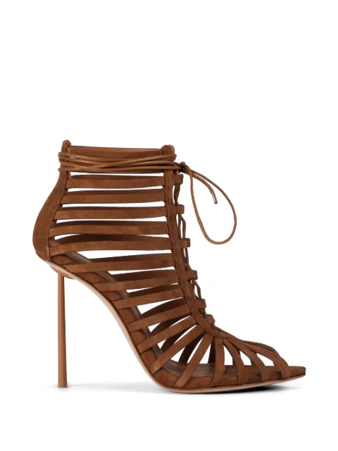 Le Silla Cage 120mm suede ankle boots Brown 6681B100MBPPVEP