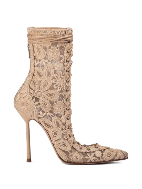 Le Silla Chantilly lace-up ankle boots Neutrals 4180F100BXPPNEM