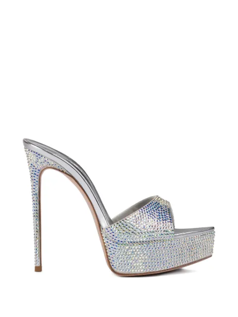 Le Silla Uma crystal-embellished platform sandals Silver 2891F100RSPPBUR