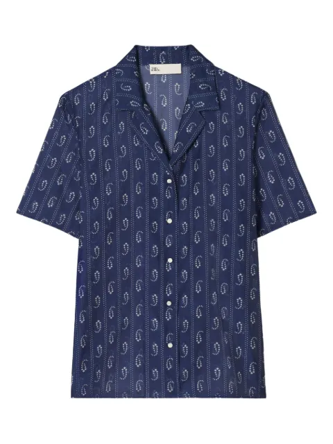 Tory Burch printed camp beach shirt Blue 175285