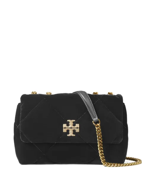 Tory Burch small Kira diamond-quilted velvet shoulder bag Black 177517