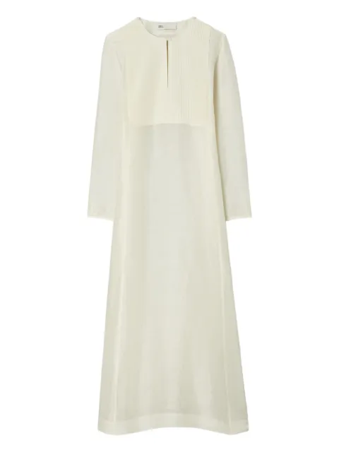 Tory Burch long linen caftan Neutrals 176548