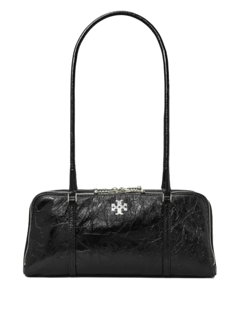 Tory Burch small Marshmallow crinkle-leather shoulder bag Black 163622