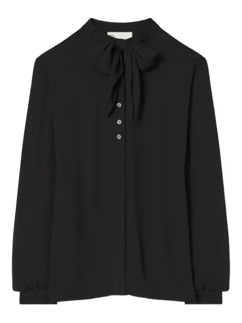 Tory Burch bow georgette blouse Black 176348