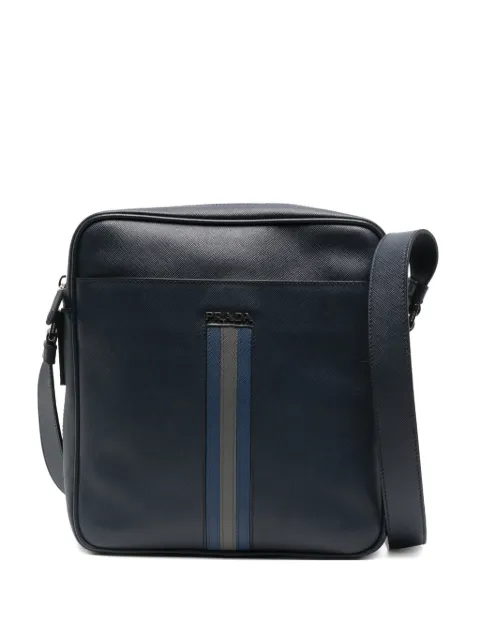 Prada Pre-Owned 2010s stripe-detail messenger bag Blue PR780SI