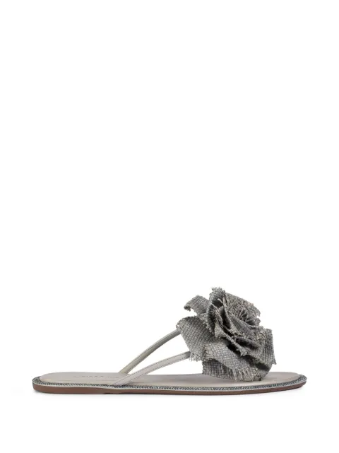 Le Silla Rose floral-embellishment sandals Grey 1218F020MTPPNEM
