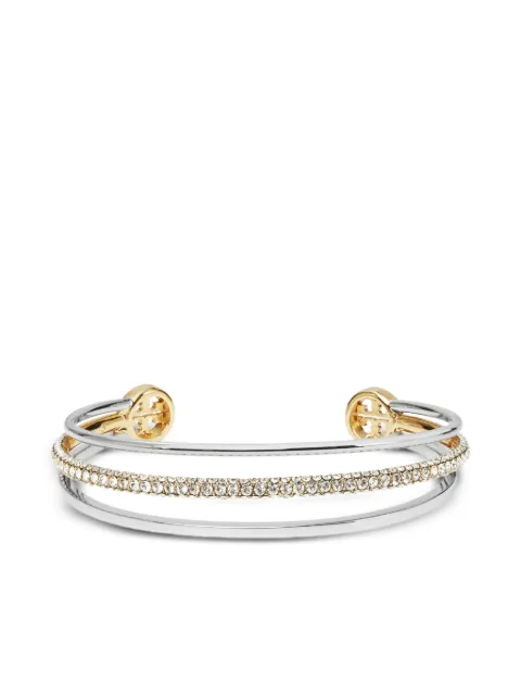 Tory Burch Icon Mixed pavé cuff bracelet Silver 176731