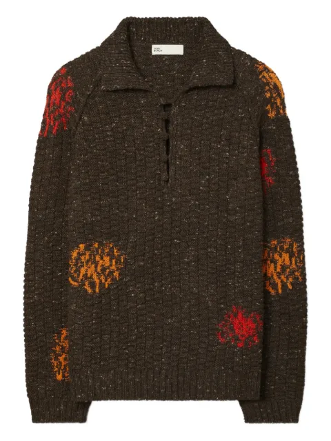Tory Burch embroidery-detail sweater Brown 177105