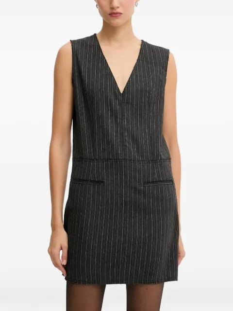 Iceberg striped-pattern V-neck mini dress Grey H0513082