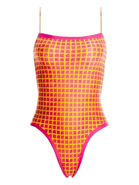 Agua By Agua Bendita reversible floral swimsuit Pink KALILULA10275