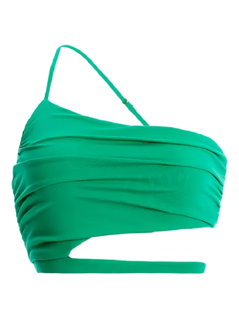 Agua By Agua Bendita asymmetric cutout ventura bikini top Green VENTURAJAVASOLID10120GREEN