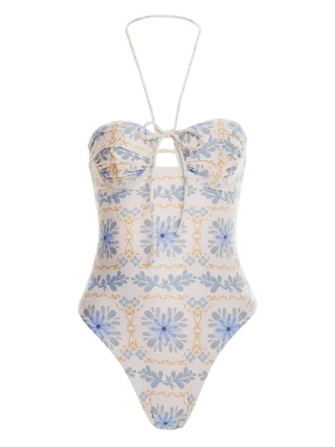 Agua By Agua Bendita floral adjustable neck swimsuit Neutrals SNDALOCHIVAS11953