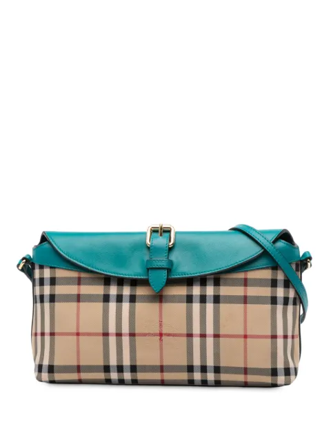 Burberry Pre-Owned 2000-2017 Haymarket Check Coated Canvas Leah crossbody bag Brown Z6NB798I6BE7ZBGR