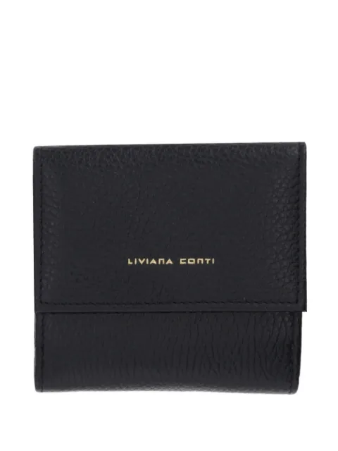 Liviana Conti small grained flap wallet Black A5WB53