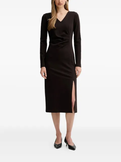 Liviana Conti Filippa V-neck side-slit midi dress Brown L5WI36