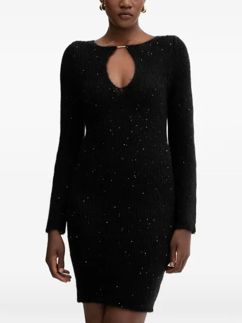 Liviana Conti cutout-detail sequin mini dress Black L5WG62