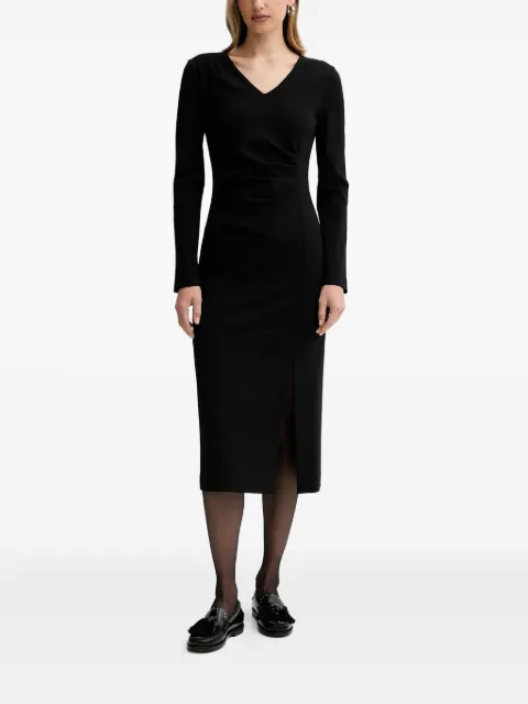 Liviana Conti Filippa V-neck side-slit midi dress Black L5WI36