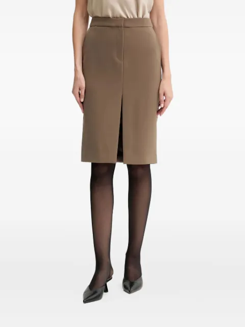 Isabelle Blanche front-slit midi skirt Brown IS25FWG052T001