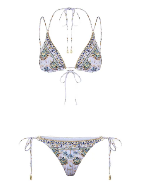 Camilla patterned embellished swimsuit White 00030677UNDSCARA