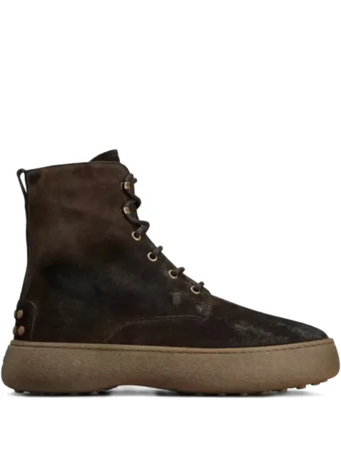 Tod's monogram-debossed lace-up boots Brown XXM09J0GK50SO8