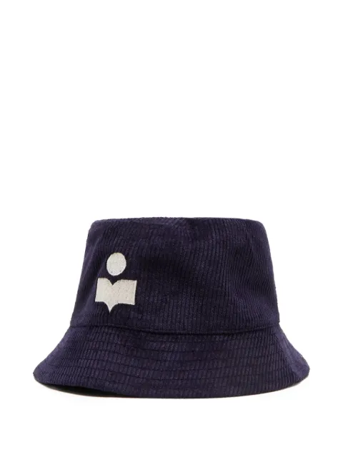 ISABEL MARANT embroidered logo bucket hat Blue 23ACU001XFAA3C13AFADEDNIGHT