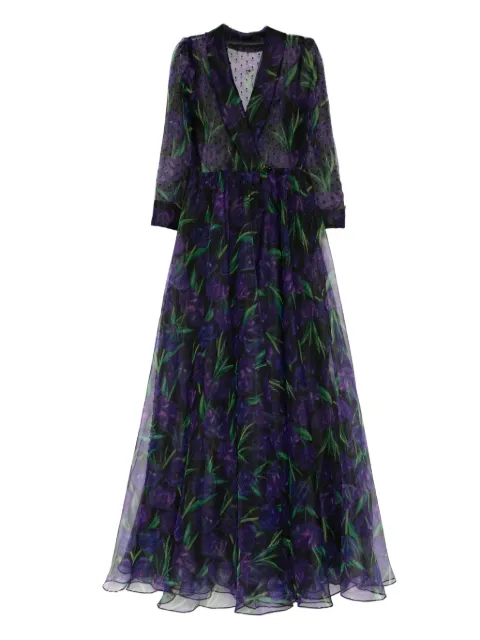MIAU by Clara Rotescu NYALA polka-dot floral dress Black NYALA