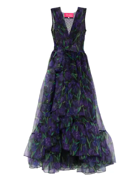 MIAU by Clara Rotescu Coachella ruffled floral dress Black COACHELLA