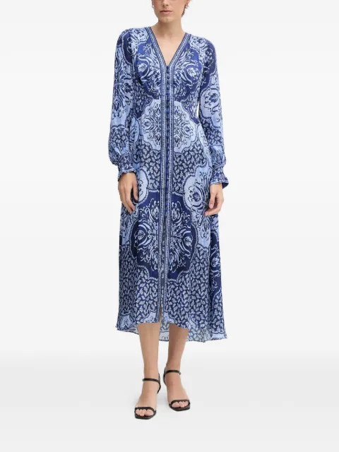 Hale Bob Noor V-neck printed midi dress Blue 57TL662A