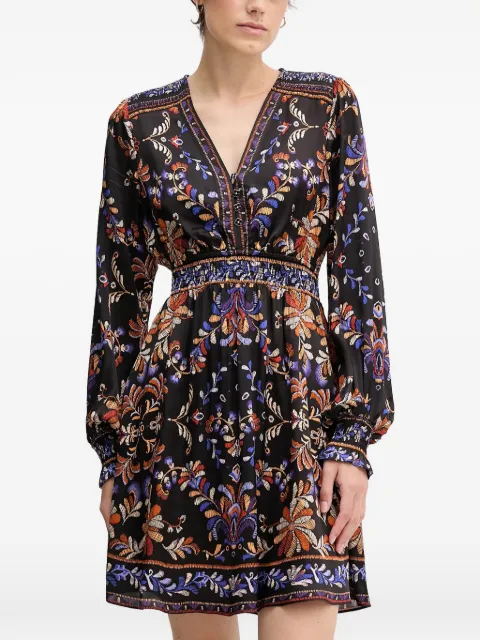 Hale Bob Ella floral V-neck dress Black 57HC620A