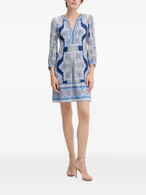 Hale Bob Avah V-neck printed dress Blue 56TV652A